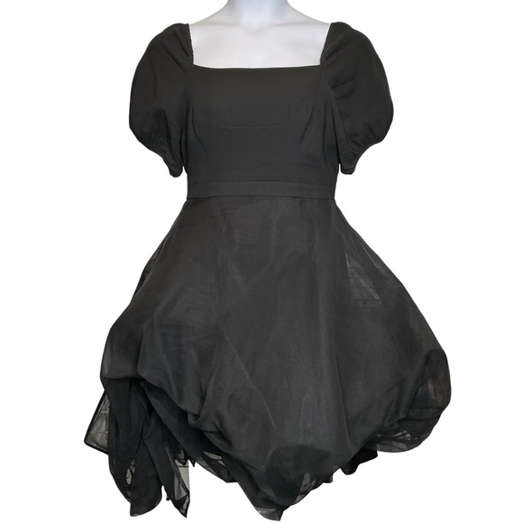 Morgane Le Fay Dresses & Skirts - MORGANE LE FAY Womens Black Bubble Hem Dress Sz L Whimsigoth Party Holiday